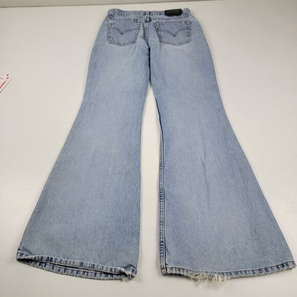 Vintage 90s Levi’s Silver‎ Tab Bellbottom Flare Light Wash Jeans Sz 5 (27x30.5) - Picture 7 of 15